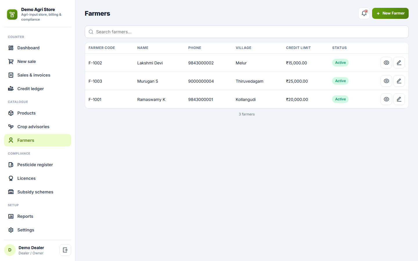 Agriculture Input Store Billing and Management Software screenshot