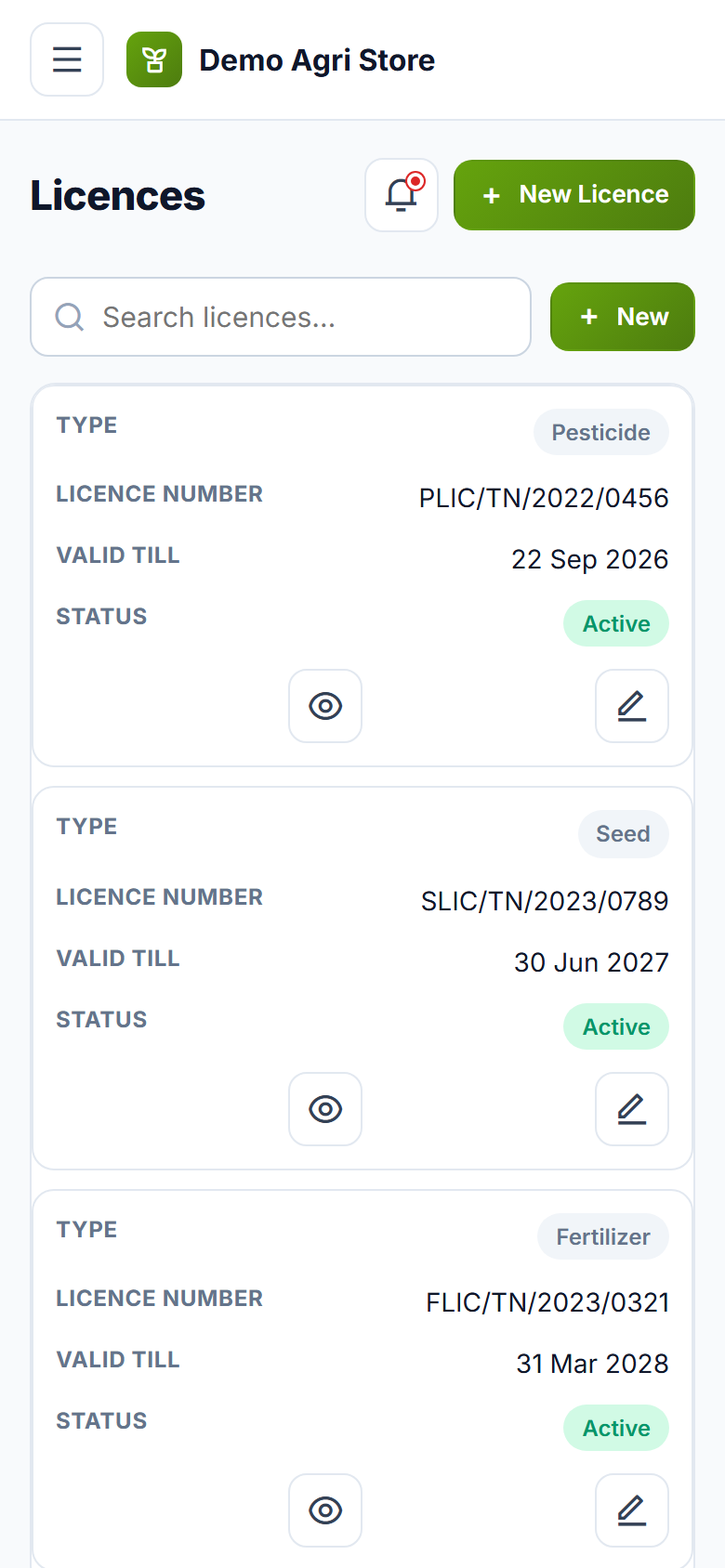 Agriculture Input Store Billing and Management Software screenshot