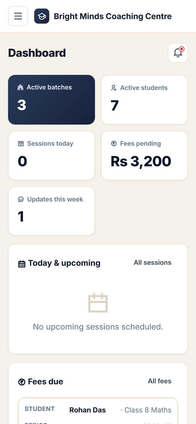 Coaching and Tuition Centre Management Software screenshot