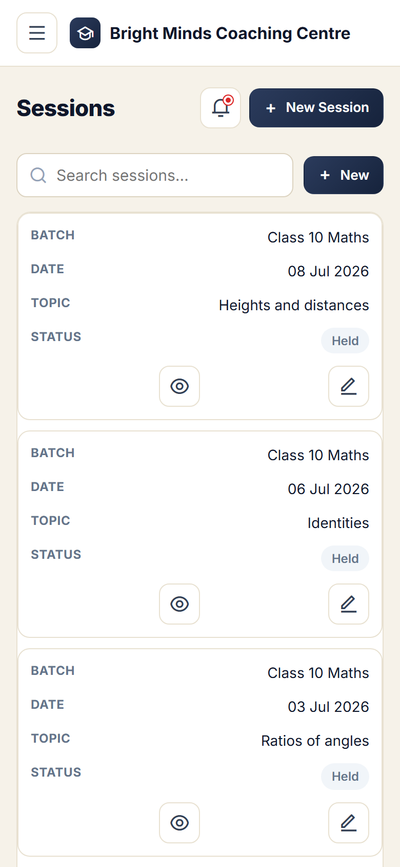 Coaching and Tuition Centre Management Software screenshot