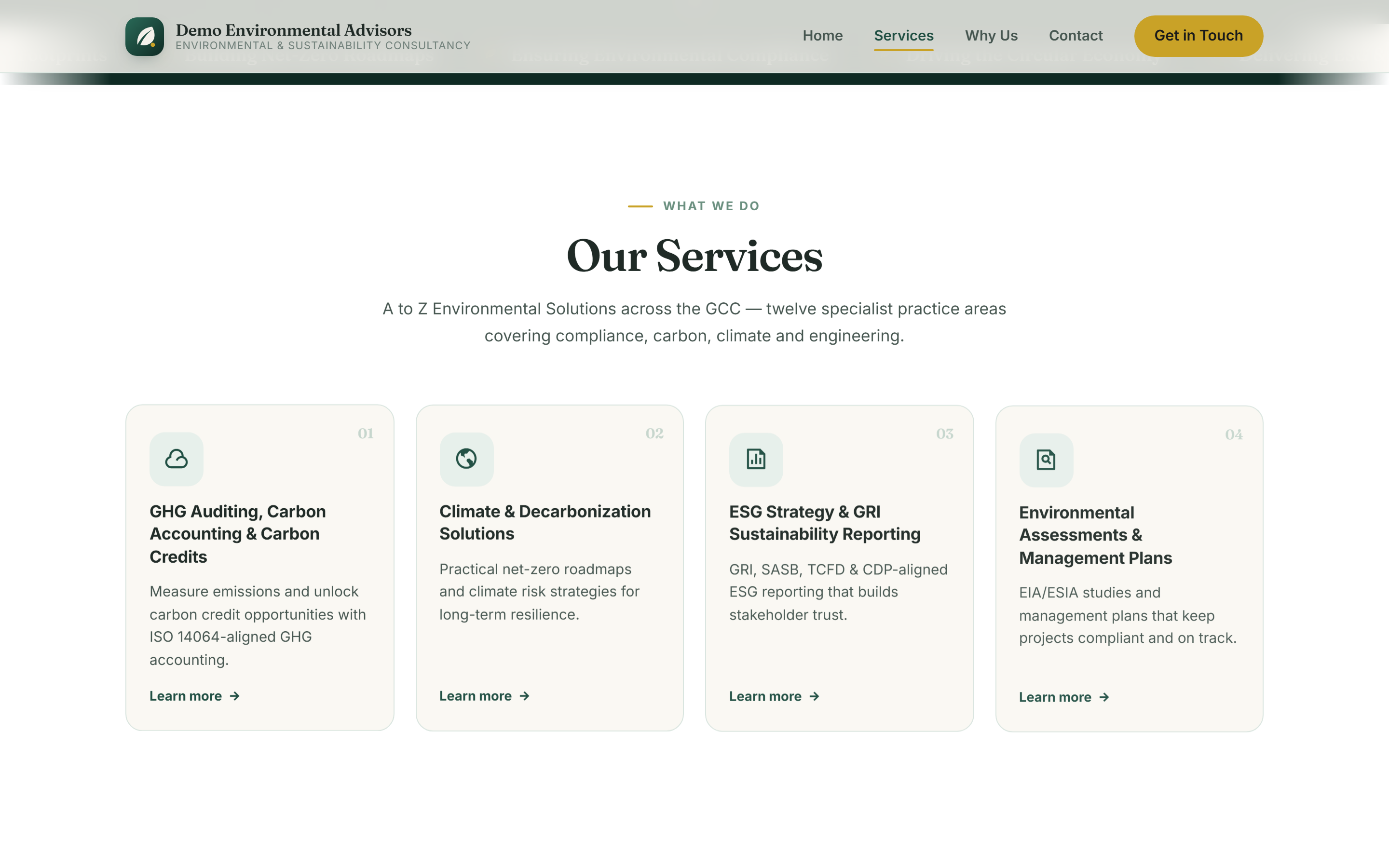 Environmental & Sustainability Consultancy Platform screenshot