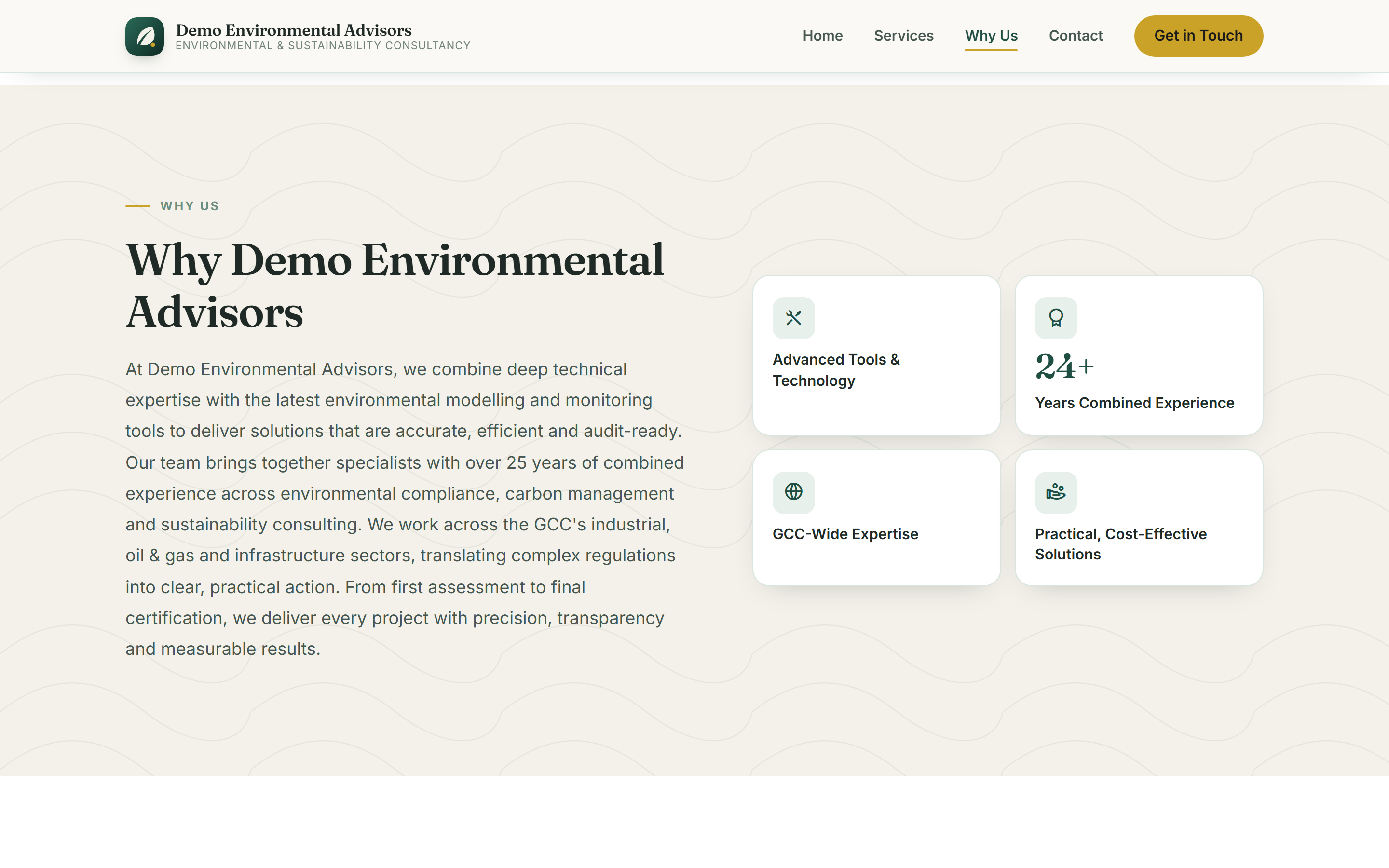 Environmental & Sustainability Consultancy Platform screenshot