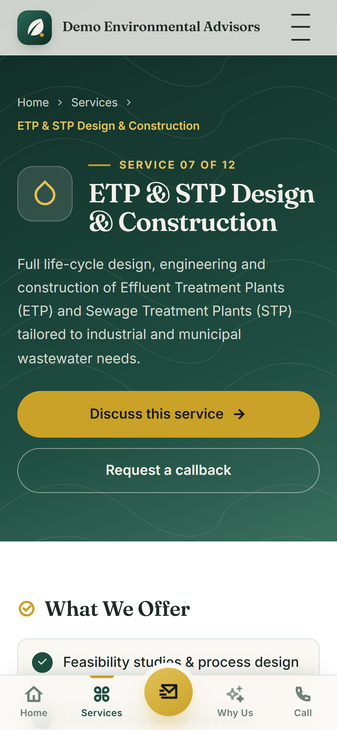 Environmental & Sustainability Consultancy Platform screenshot