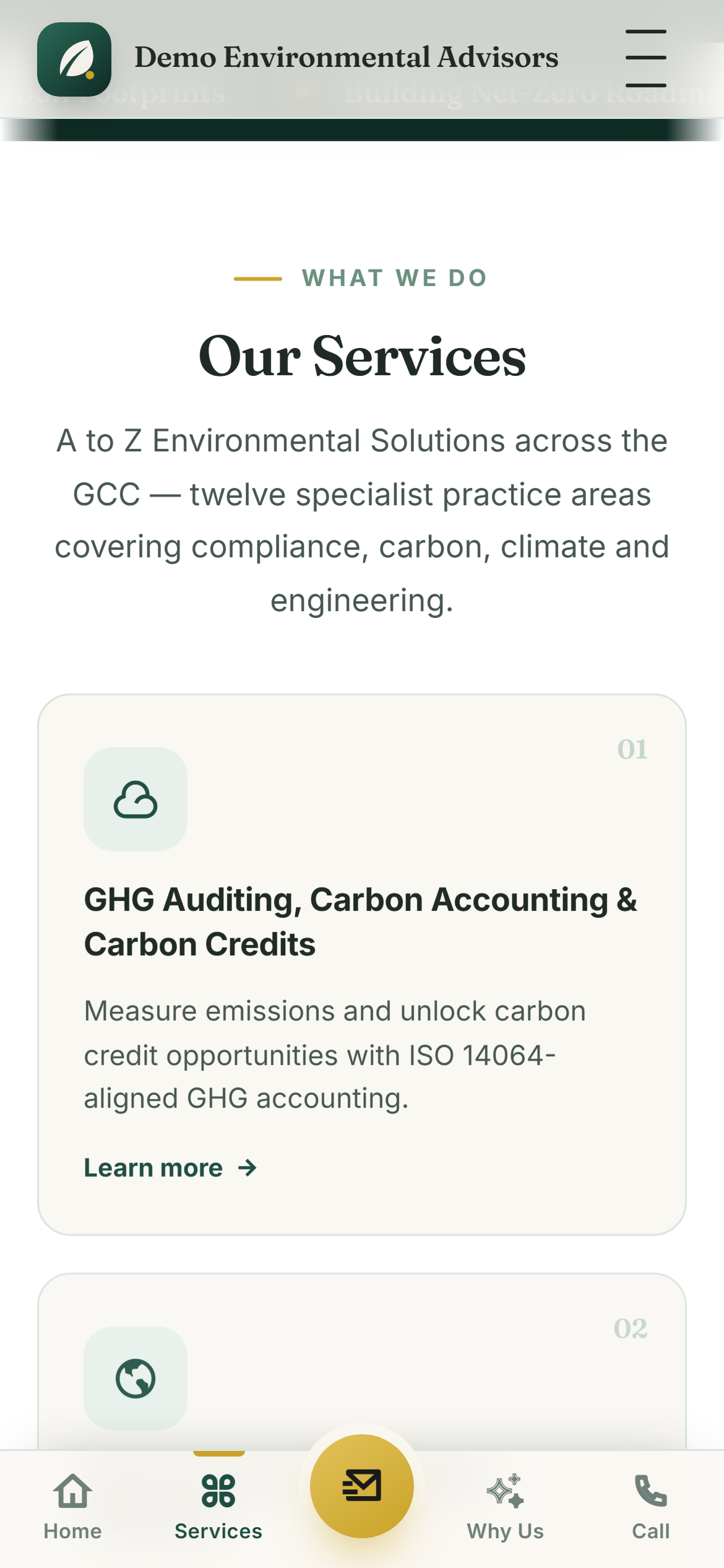 Environmental & Sustainability Consultancy Platform screenshot