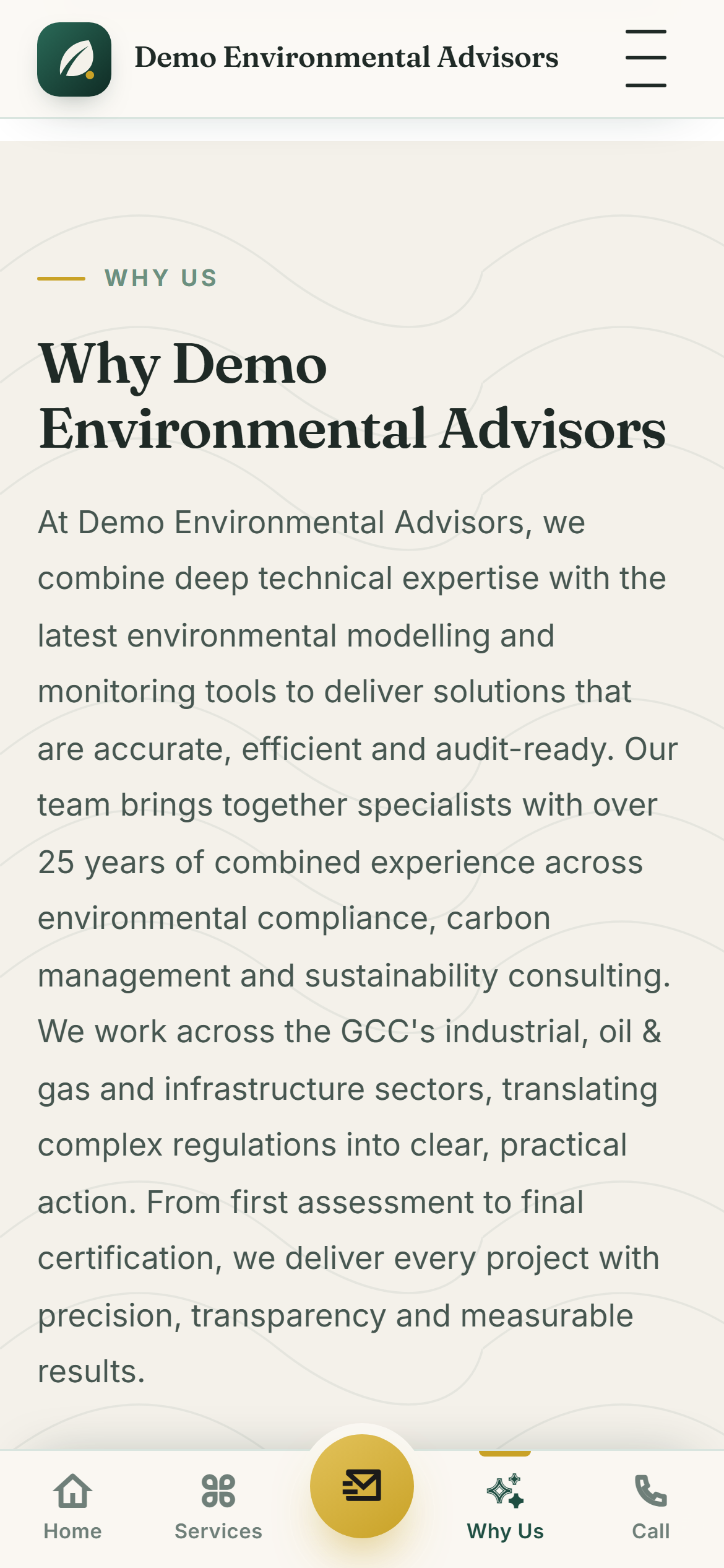 Environmental & Sustainability Consultancy Platform screenshot