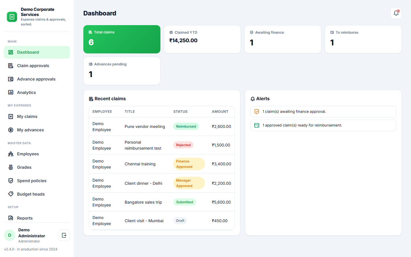 Expense Claim & Reimbursement Software screenshot