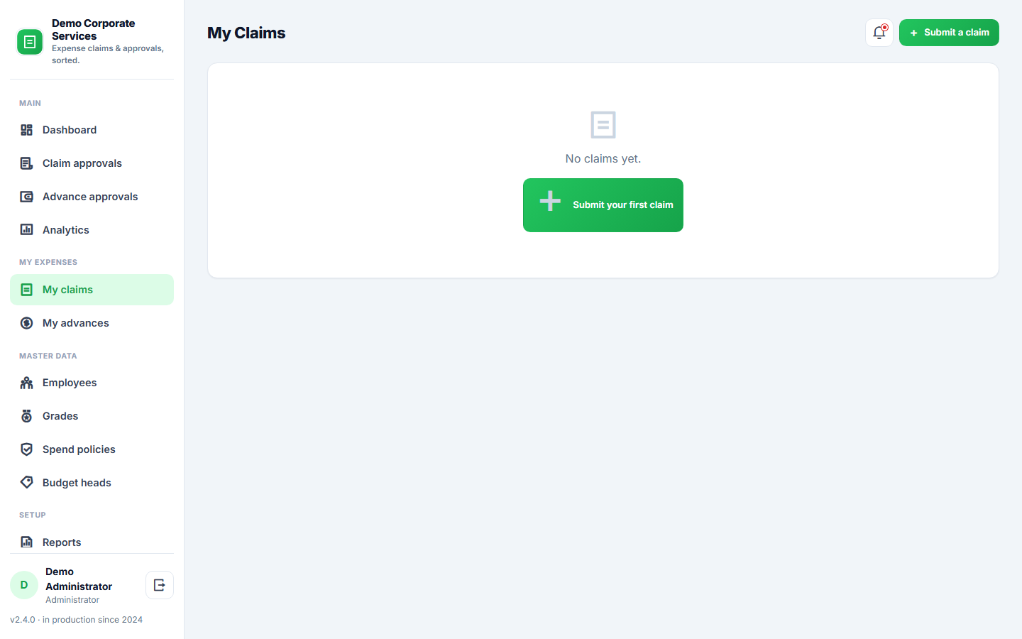 Expense Claim & Reimbursement Software screenshot