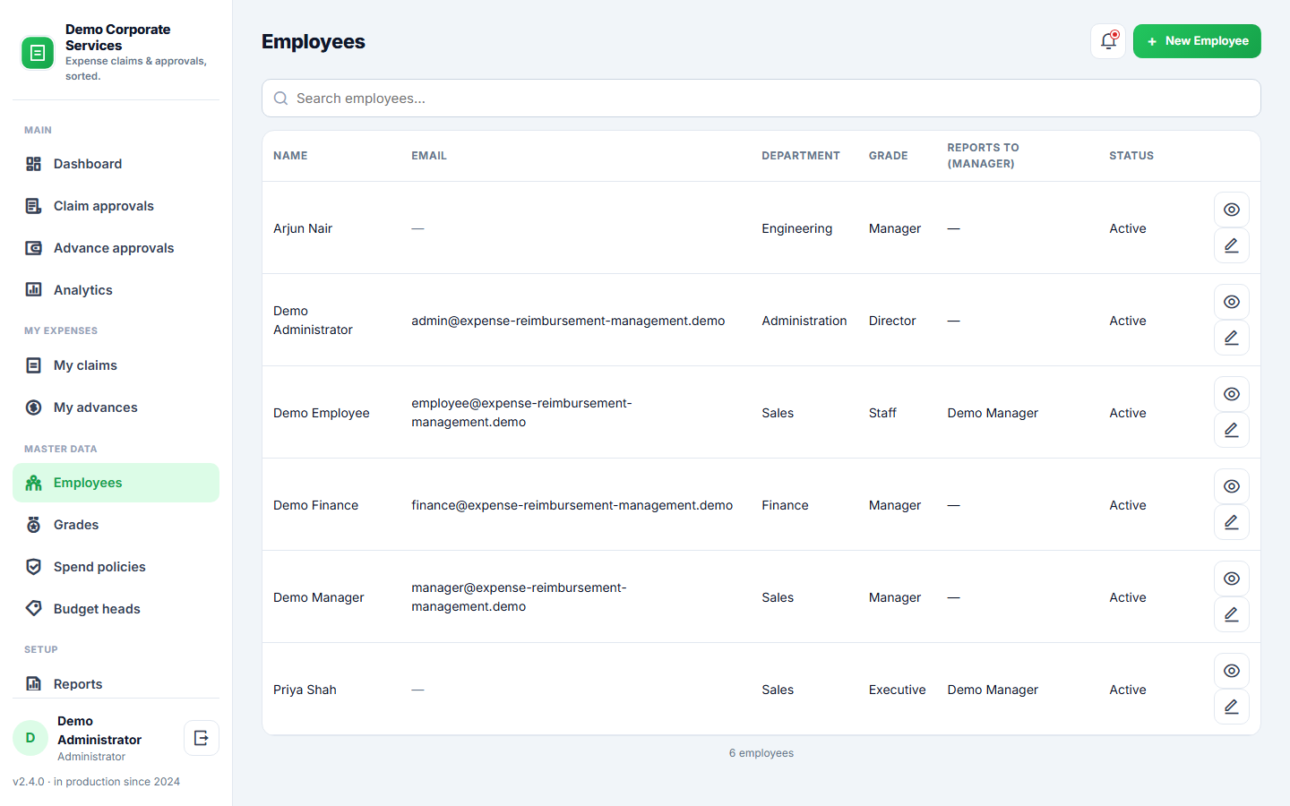Expense Claim & Reimbursement Software screenshot