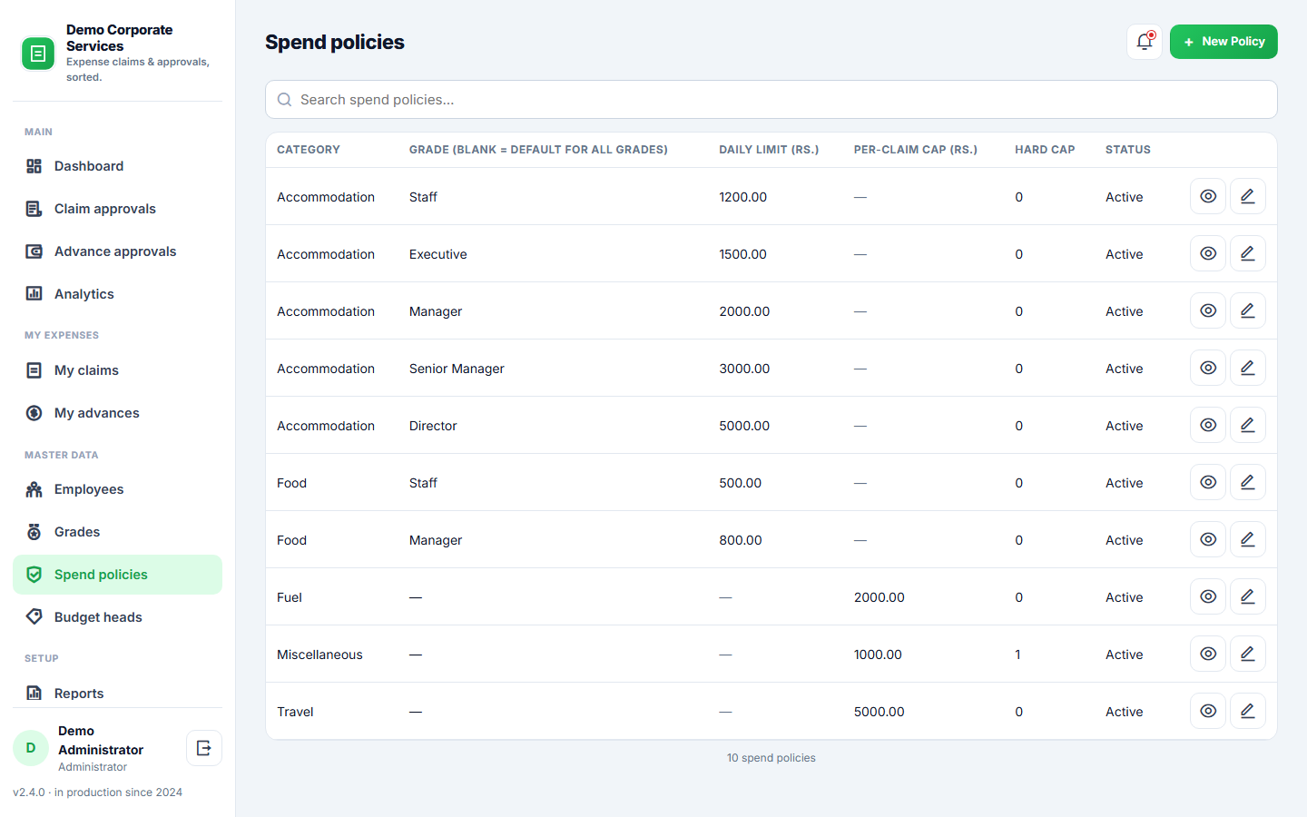 Expense Claim & Reimbursement Software screenshot