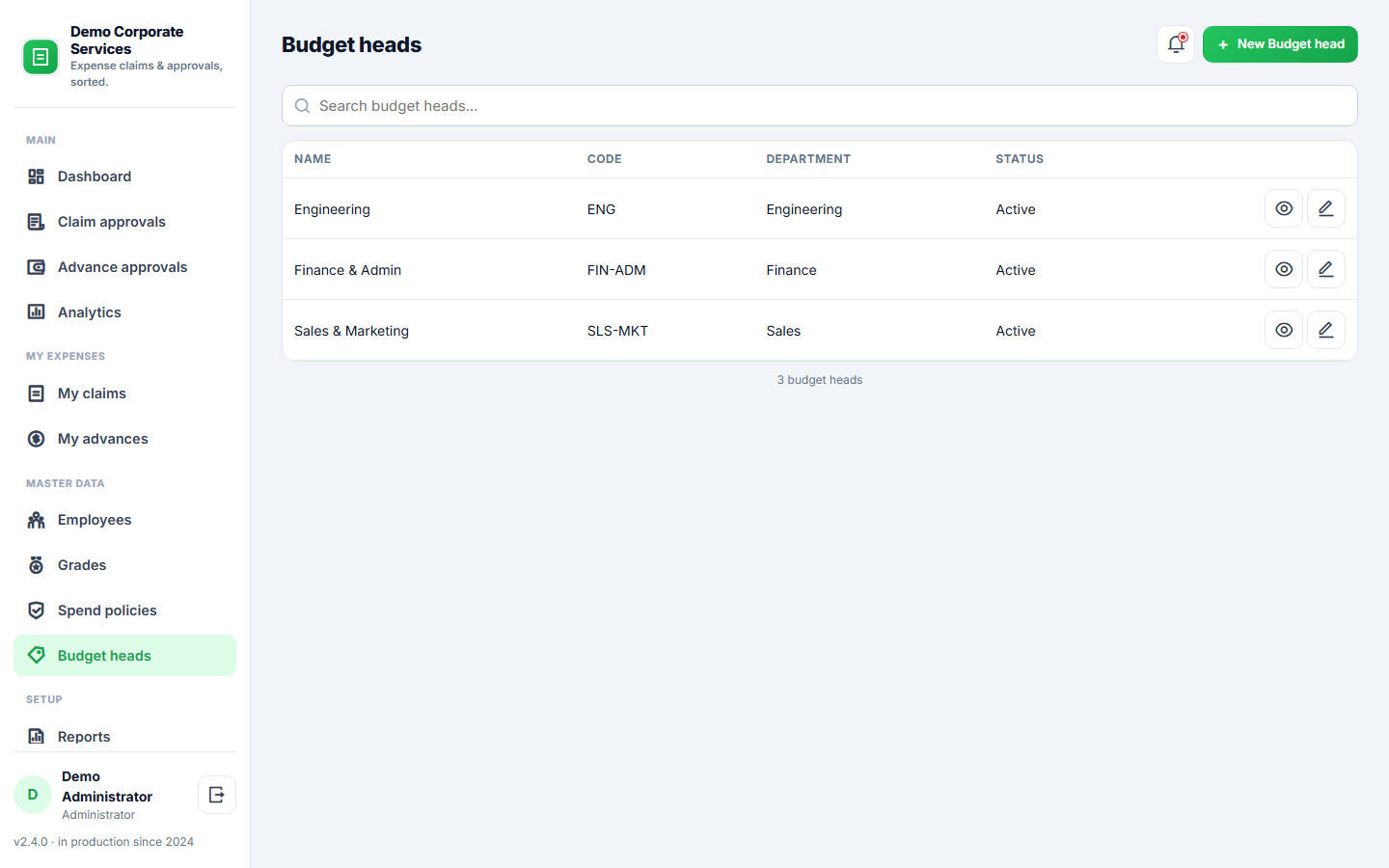 Expense Claim & Reimbursement Software screenshot
