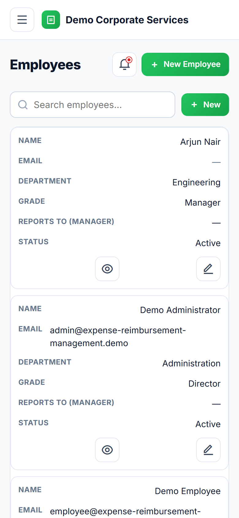 Expense Claim & Reimbursement Software screenshot