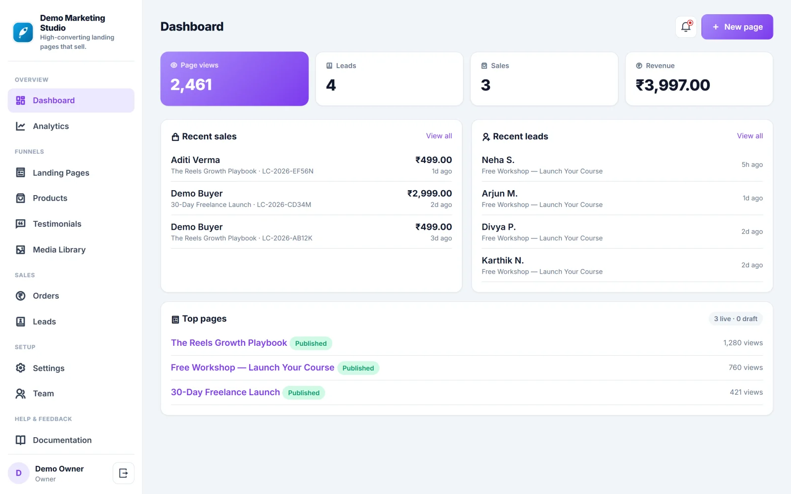 Landing Page & Sales Funnel Builder