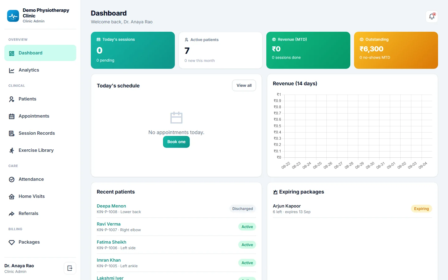 Physiotherapy Clinic Management Software